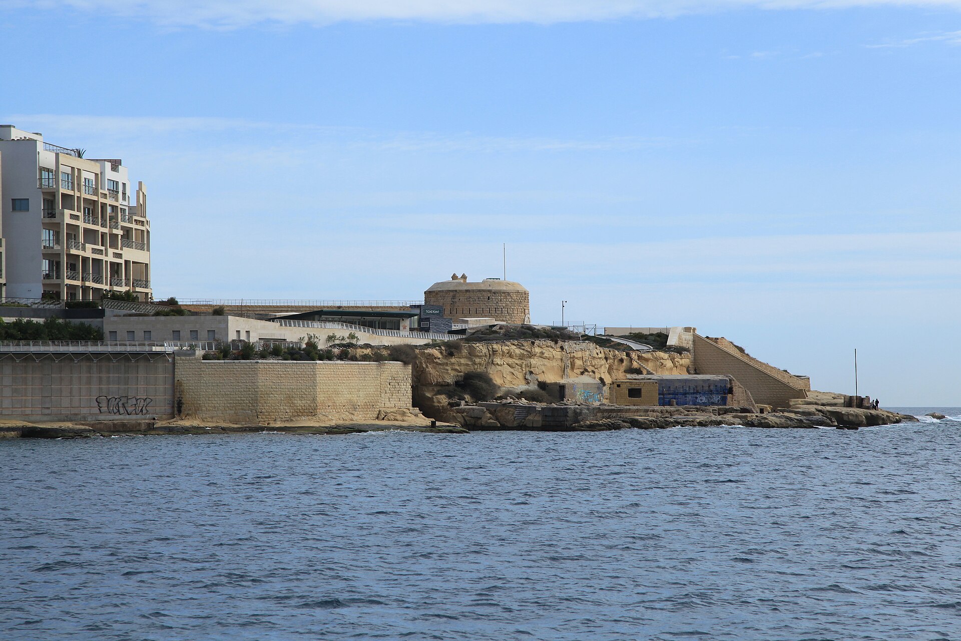 Sliema Tigné Point, feribottan görünüm